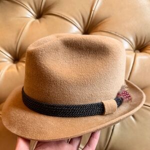 Classic Tan Fedora Hat; Churchill Ltd
